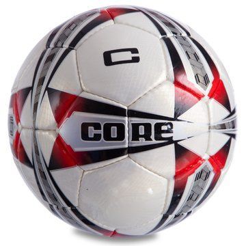 М'яч футбольний CORE CRYSTAL 5 STAR CR-007 №5 PU білий-червоний CR-007 фото