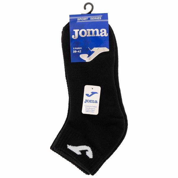 Набор носков спортивных унисекс коротких 3штуки Joma SPORT 400780-100 размер 39-46 черный 39-42 400780-100 фото