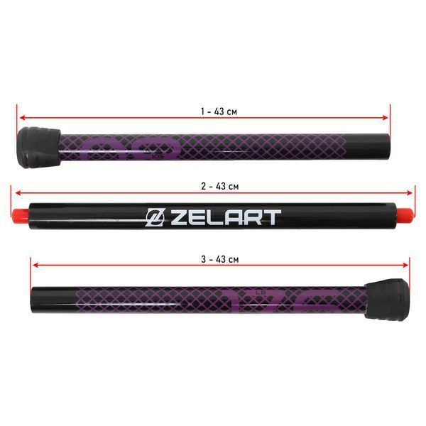 Бодибар Body Bar разборной 3-х секционный ZelartFI-9994-8 вес 8кг черный-фиолетовый FI-9994-8 фото