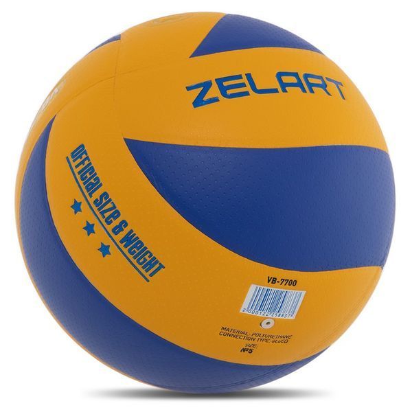 Мяч волейбольный ZELART VB-7700 №5 PU желтый-синий VB-7700 фото