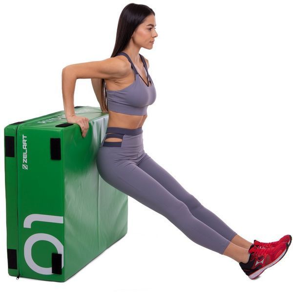 Бокс плиометрический тумба для кроссфита Плиобокс набор 3 бокса Plyo boxes Zelart FI-3634 3шт 90х75х30/45/60см зеленый, синий, красный FI-3634 фото