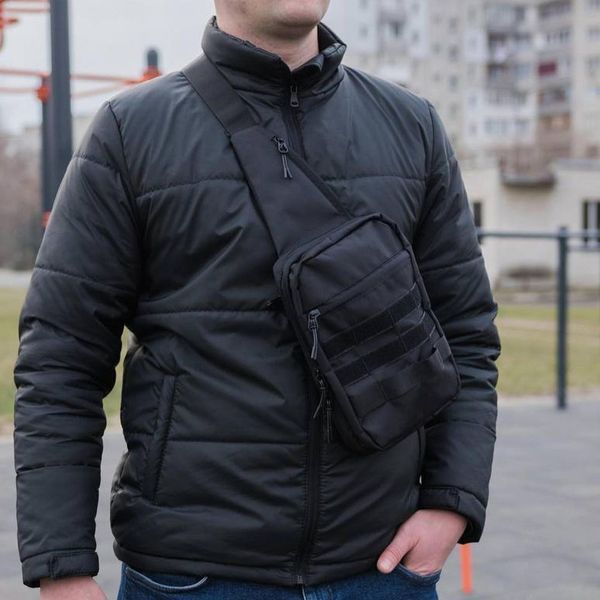 Тактическая сумка кобура, мужской мессенджер из черной кордуры, слинг, Мужская сумка кроссбоди, Сумка для города ws38374 фото