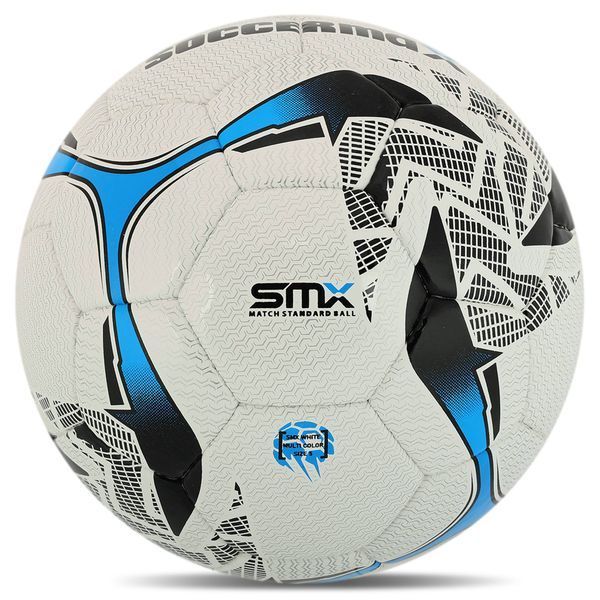 М'яч футбольний професійний SOCCERMAX FB-4210 №5 PU білий-синій FB-4210 фото