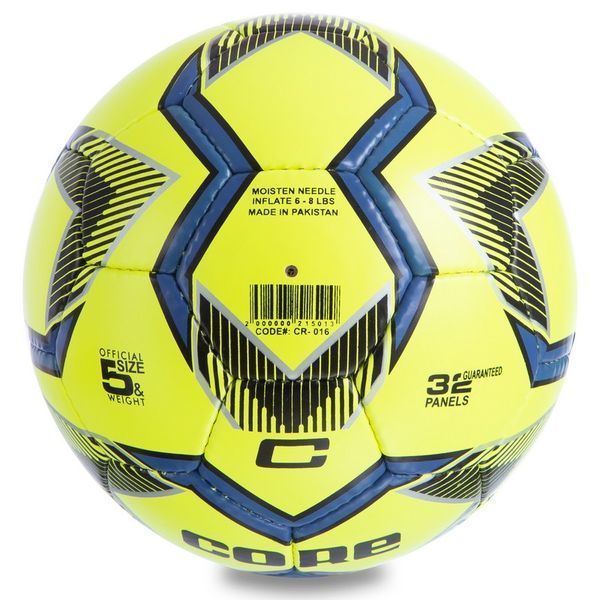 Мяч футбольный CORE HI VIS3000 CR-016 №5 PU лимонный CR-016 фото