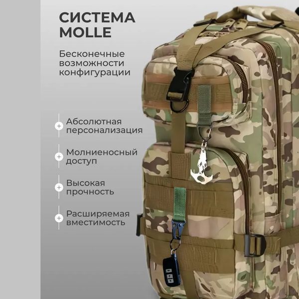 Міцний тактичний рюкзак Tactic &mdash; оптимальний розмір, штурмовий камуфляжний рюкзак ws32995 фото