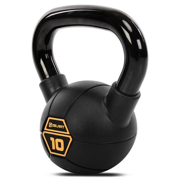 Гиря тренировочная цельная стальная с PVC покрытием Mdbuddy TA-5428-10 вес 10кг черный TA-5428-10 фото