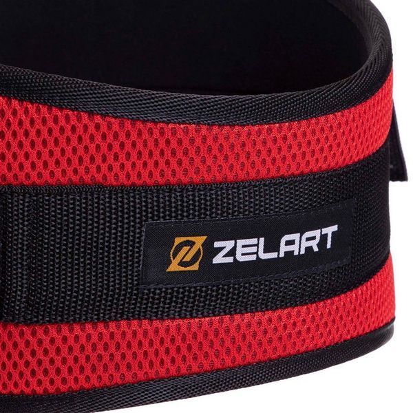 Пояс атлетичний текстильний Zelart FI-2634-95 спинка-16см довжина-95см червоний FI-2634-95 фото
