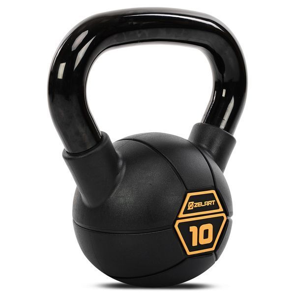 Гиря тренировочная цельная стальная с PVC покрытием Mdbuddy TA-5428-10 вес 10кг черный TA-5428-10 фото