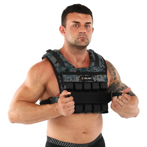 Жилет утяжелитель с регулируемым весом Zelart WEIGTH VEST TA-7817-20 вес-1-20кг камуфляж TA-7817-20 фото