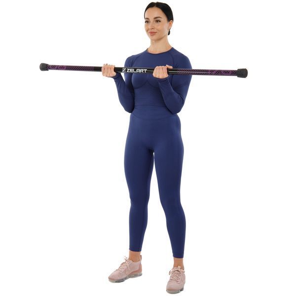 Бодибар Body Bar разборной 3-х секционный ZelartFI-9994-8 вес 8кг черный-фиолетовый FI-9994-8 фото
