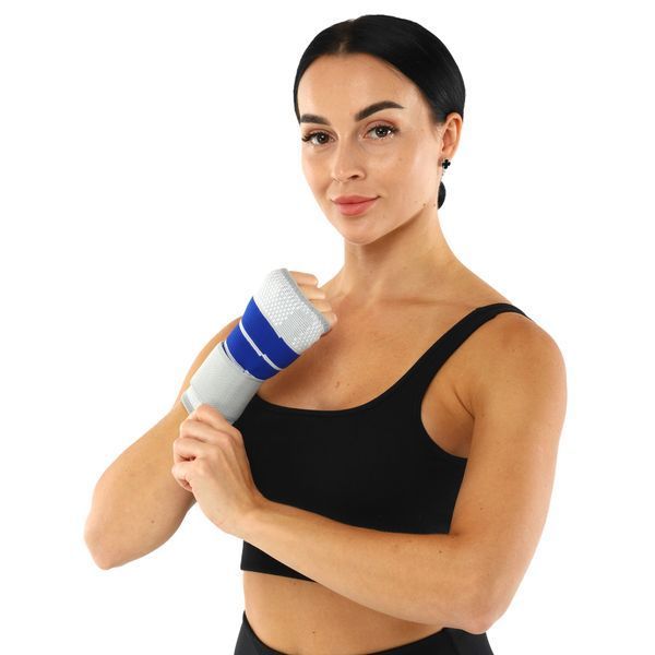 Фиксатор запястья эластичный спортивный с фиксирующим ремнем EXCEED 6101CA One size 1шт серый 6101CA фото