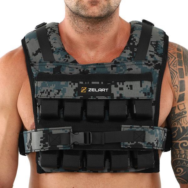 Жилет утяжелитель с регулируемым весом Zelart WEIGTH VEST TA-7817-20 вес-1-20кг камуфляж TA-7817-20 фото