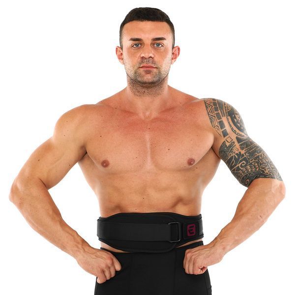 Пояс атлетический текстильный EZOUS WEIGHT LIFTING BELT O-05 спинка-12см размер S-L черный O-05 фото