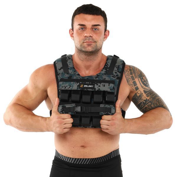 Жилет утяжелитель с регулируемым весом Zelart WEIGTH VEST TA-7817-20 вес-1-20кг камуфляж TA-7817-20 фото