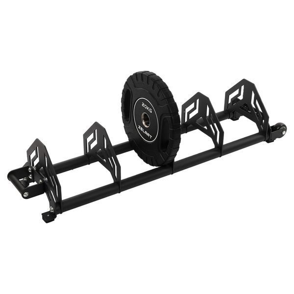 Стойка горизонтальная для бамперных блинов дисков передвижная Bumper Plate Rack Mdbuddy TA-1691 размер-130x30x26см черный TA-1691 фото