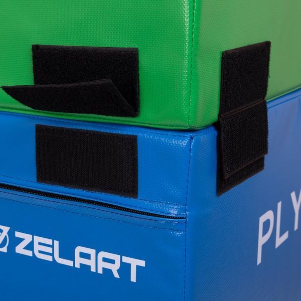 Бокс плиометрический тумба для кроссфита Плиобокс набор 3 бокса Plyo boxes Zelart FI-3634 3шт 90х75х30/45/60см зеленый, синий, красный FI-3634 фото
